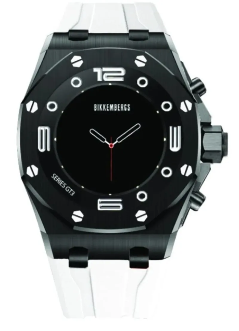BIKKEMBERGS Smartwatch - BK-GT303 Black case with White Rubber Strap