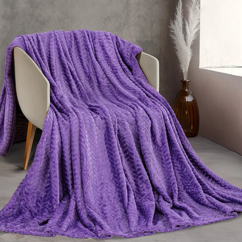 Κουβέρτα Fleece Υπέρδιπλη 220X240 Rythmos Harmonie Μοβ (220x240)