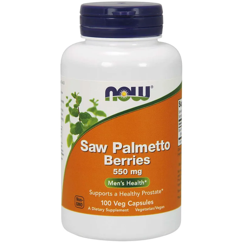 Now Foods Saw Palmetto Berries 550mg Συμπλήρωμα Διατροφής που Ανακουφίζει από τα Συμπτώματα του Προστάτη 100veg.caps