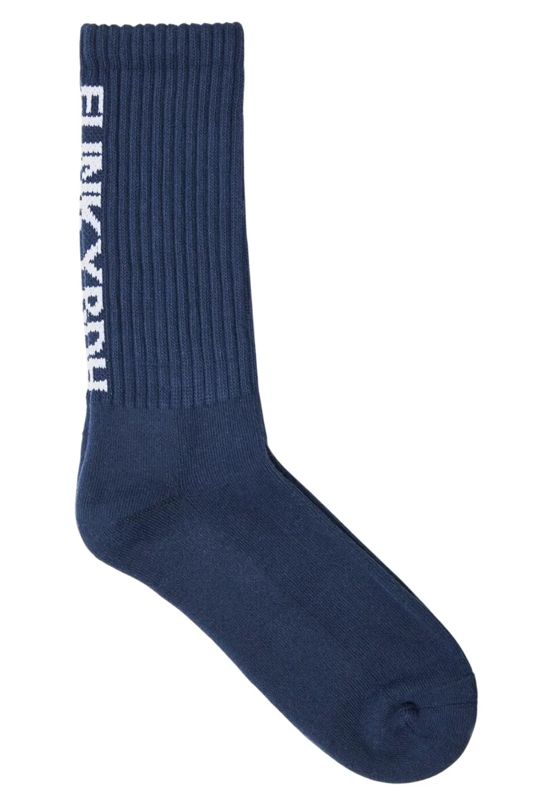 Κάλτσες Funky Buddha Ριμπ Με Λογότυπο FBM013-315-10-MIDNIGHT BLUE Ανδρικό
