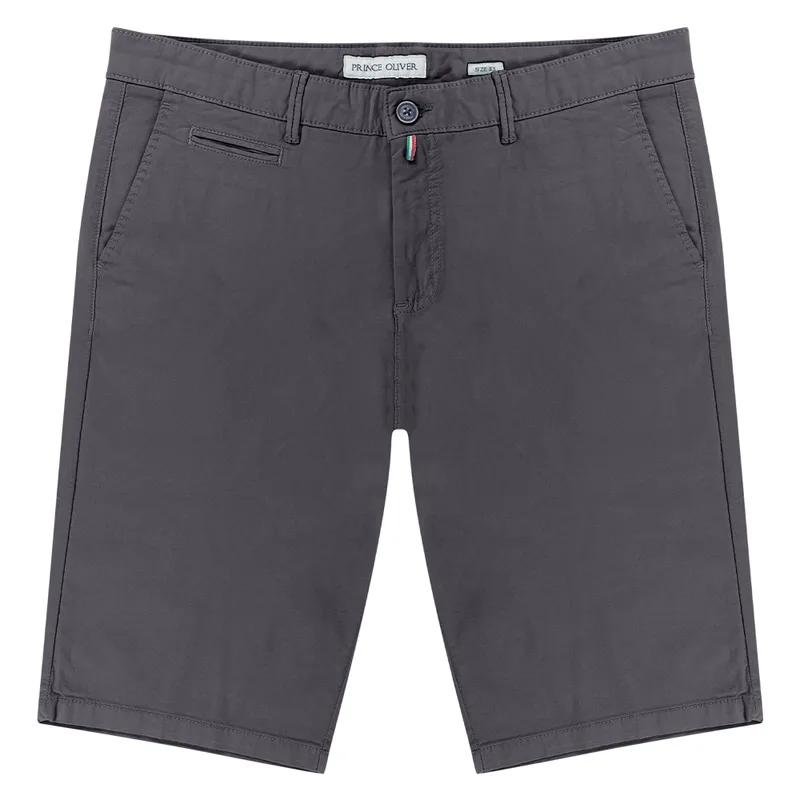 Prince Oliver Βερμούδα Chinos Ανθρακί (Modern Fit)