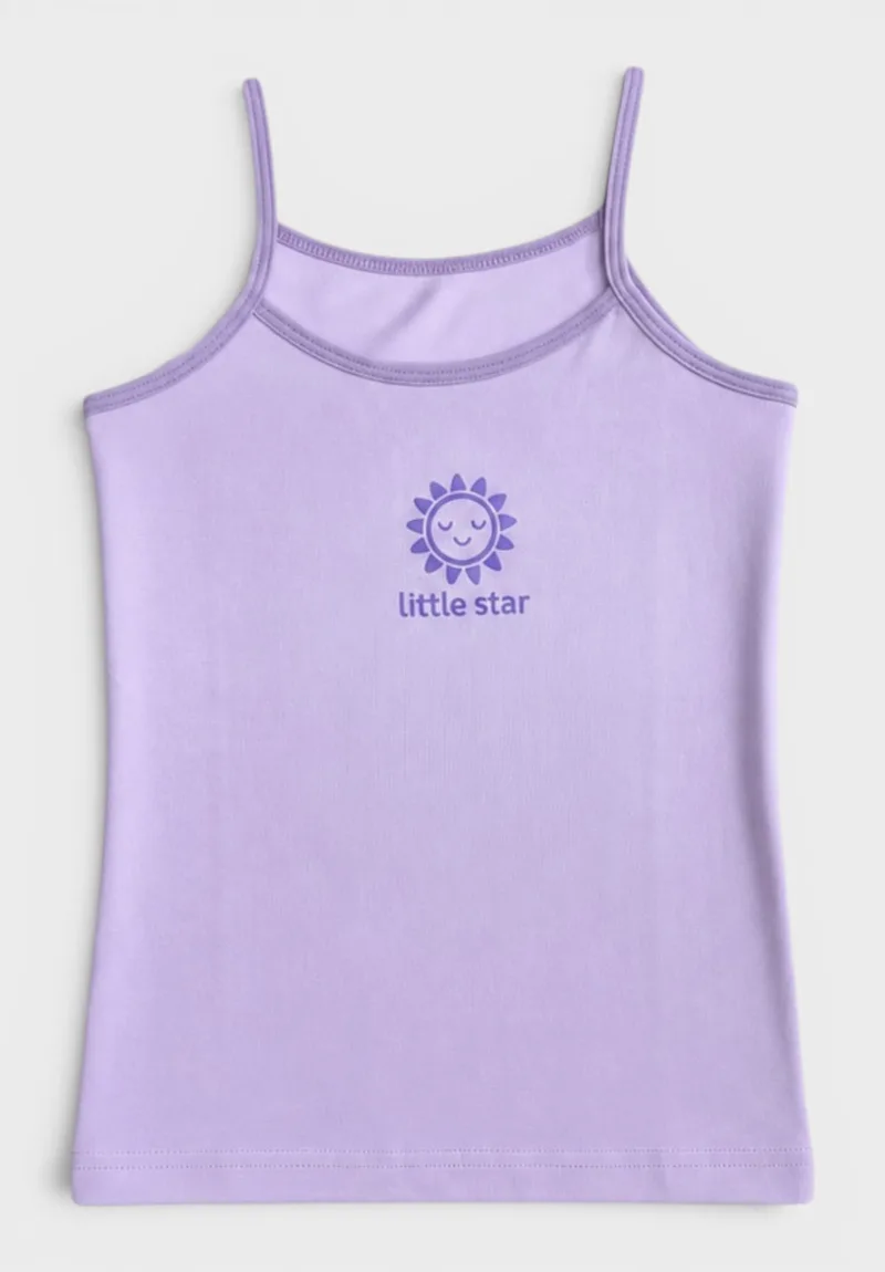 Kota Παιδικό Σετ Εσωρούχων Κοριτσιού Little Star  Φανελάκι με Τιράντα & 2 Σλιπ KT360-1-Λιλά
