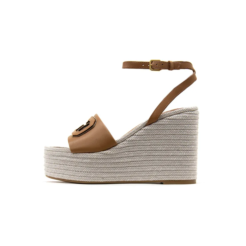 Σανδάλια με πλατφόρμα Guess TANVEE LEATHER BLEND PLATFORM ESPADRILLES WOMEN