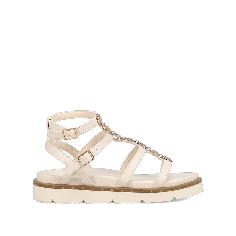 Εκρού footbed σανδάλι