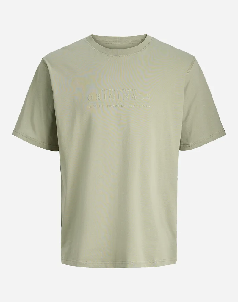 JACK&JONES JORCATSKILLS MINIMAL TEE CREW NECK LN 12290315-SEAGRASS Khaki