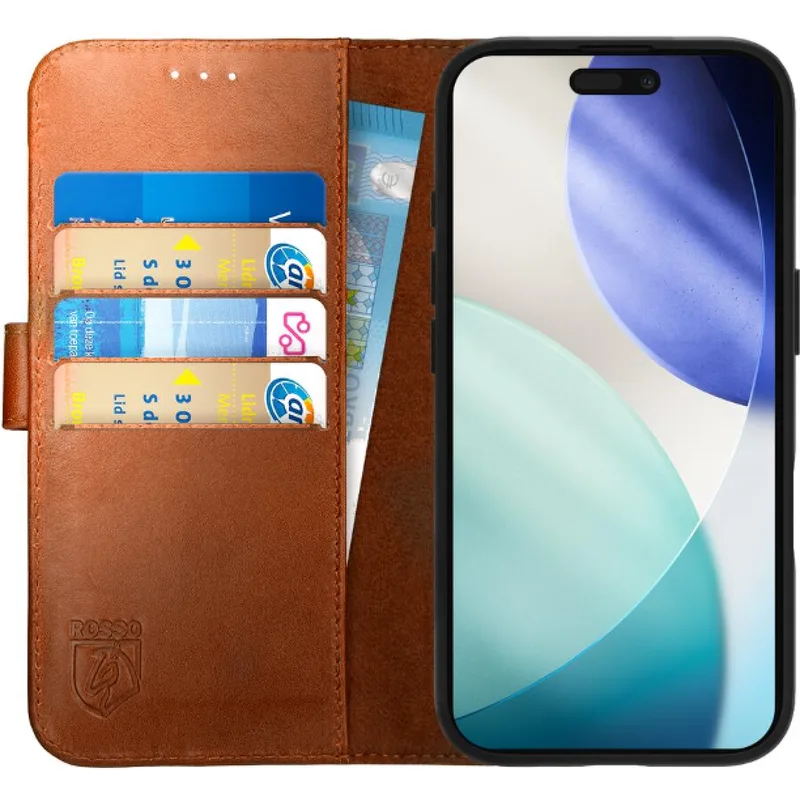 Θήκη iPhone 17 Pro Max Κόκκινο Deluxe Δερμάτινο Πορτοφόλι - Brown (8719246484346)