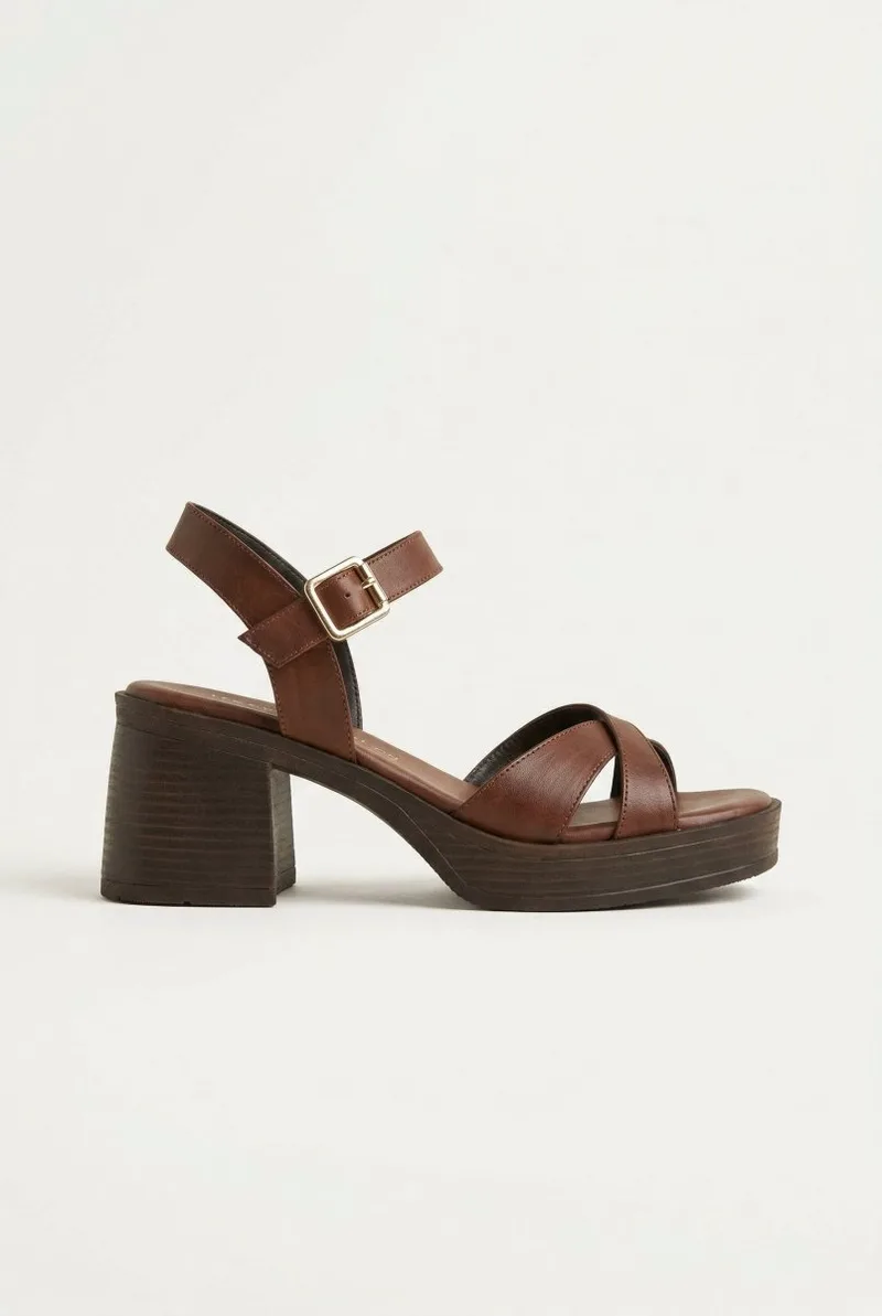 TFP Ankle Strap Sandals - L923 - Brown Matte
