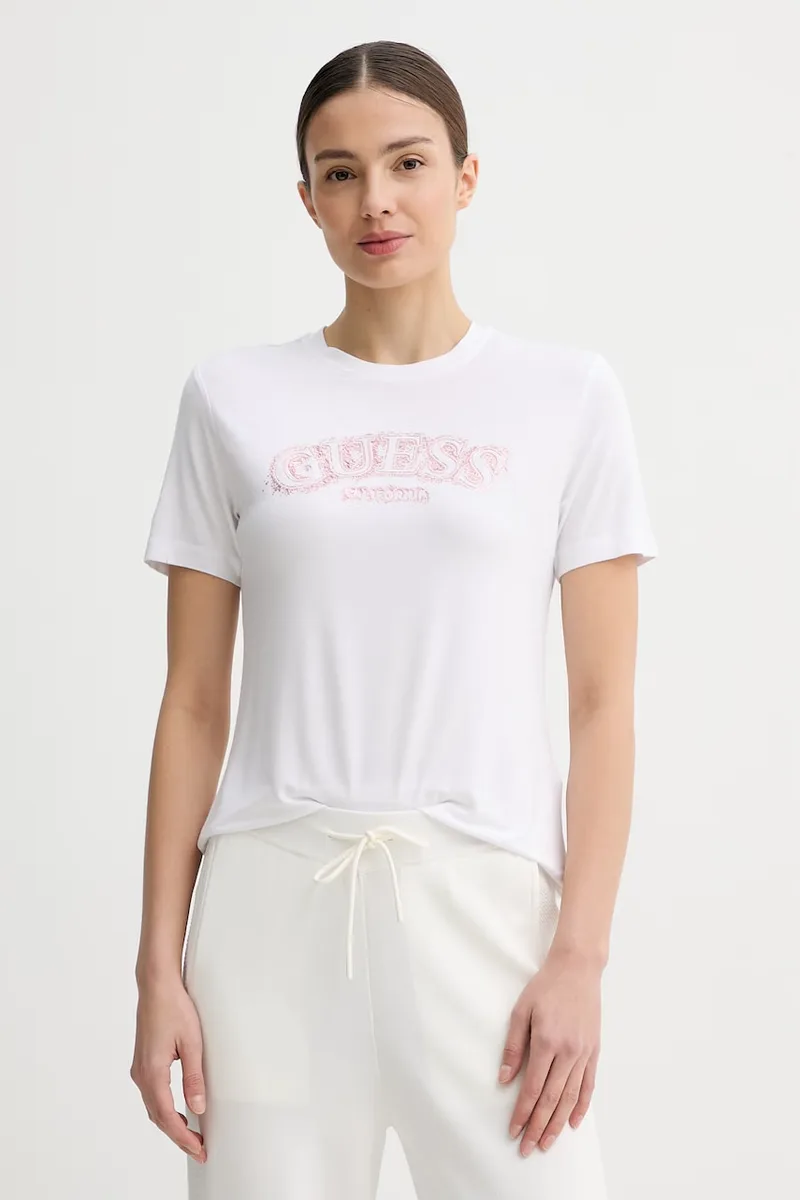 Guess T-shirt γυναικείο με βισκόζη LEONA