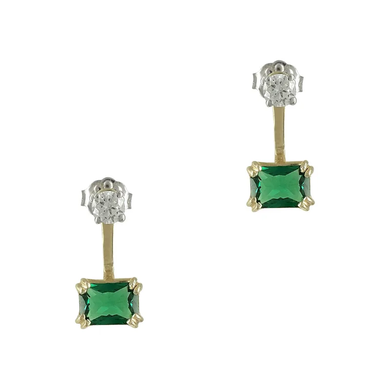 Δίχρωμα Χρυσά Σκουλαρίκια Ear Jacket K14 SK749