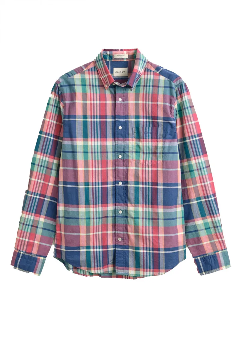 GANT ΠΟΥΚΑΜΙΣΟ REGULAR FIT INDIAN MANDRAS ΚΑΡΟ ΠΟΛΥΧΡΩΜΟ