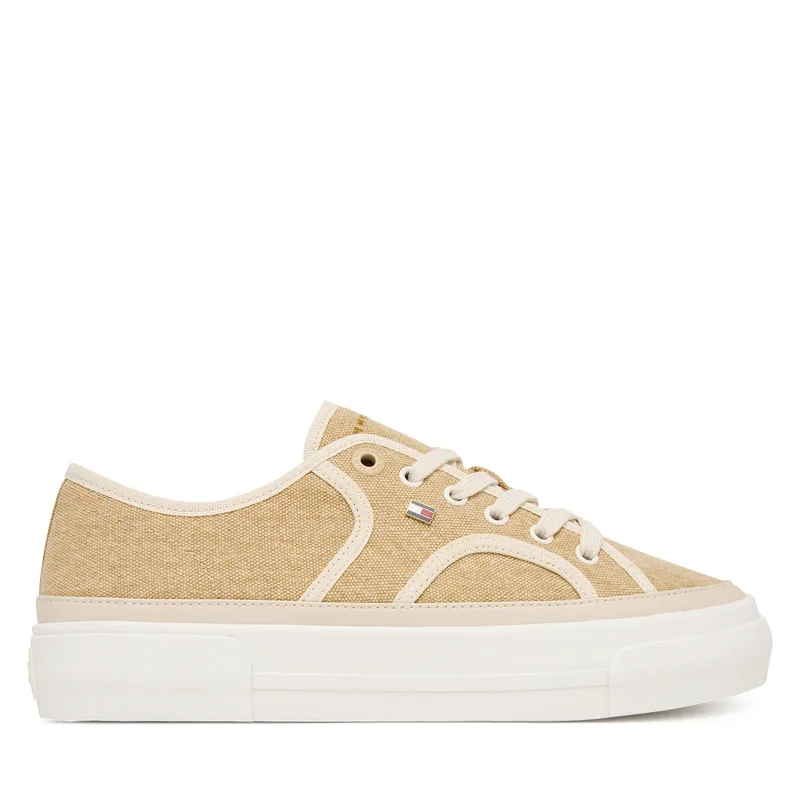 Πάνινα παπούτσια Tommy Hilfiger Platform Vulc Piping FW0FW09394 Κίτρινο