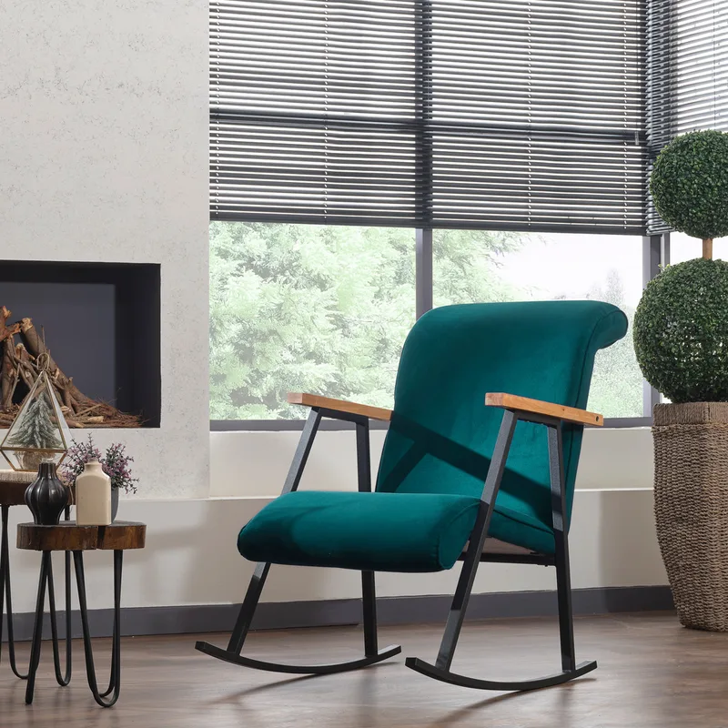 Κουνιστή Πολυθρόνα Yoka - Petrol Blue 859Ftn1705 (55x71x65)