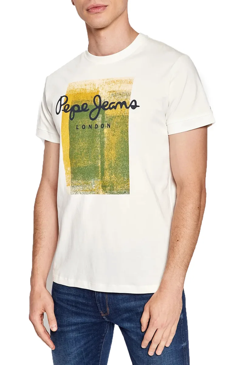 Μπλούζα Κοντομάνικη Pepe Jeans Sawyer PM508542-800-WHITE Ανδρικό