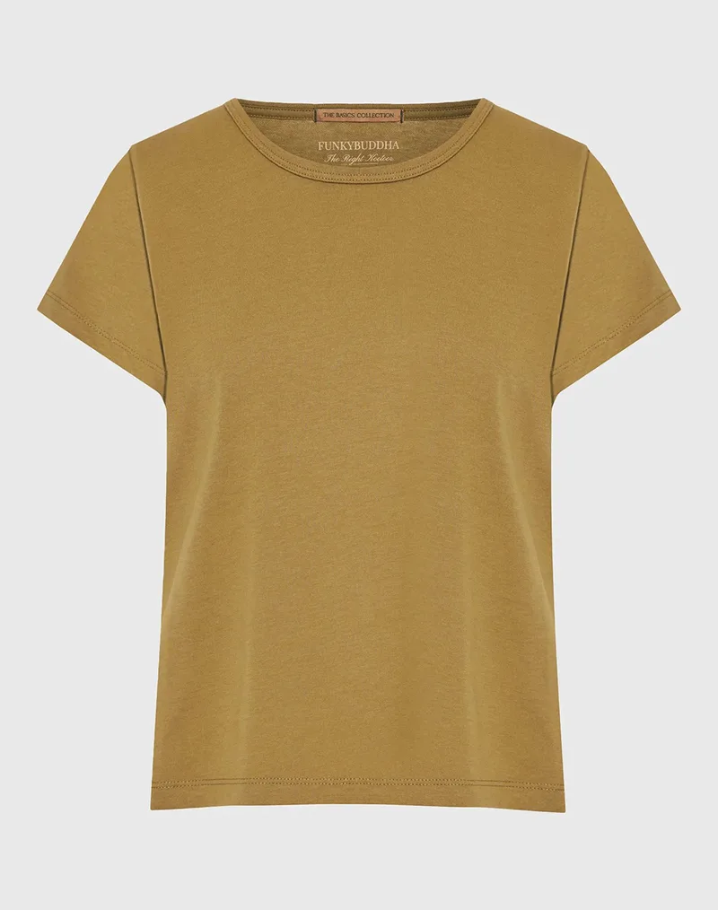 FUNKY BUDDHA T-Shirts FBL013-103-04-GREEN MOSS Khaki