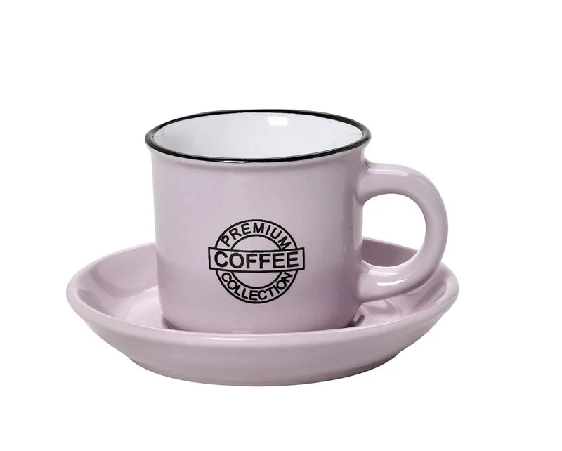 Φλυτζάνι Με Πιατάκι Espresso Stoneware 90ml Ροζ Coffee ESPIEL HUN305K12 (Σετ 12 Τεμάχια) (Χρώμα: Ροζ, Υλικό: Stoneware) - ESPIEL - HUN305K12