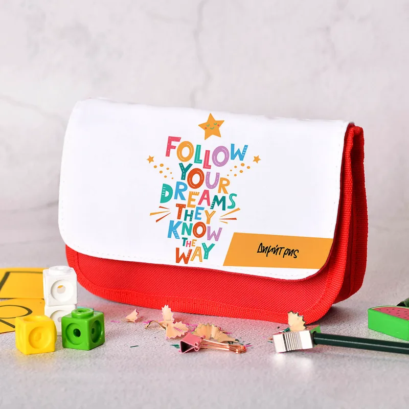 Follow Your Dream - Κασετίνα Υφασμάτινη - Κόκκινο