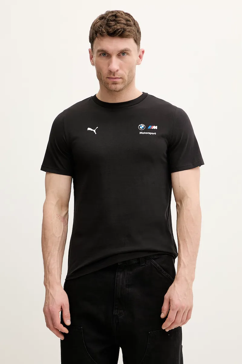 Βαμβακερό μπλουζάκι Puma BMW Essential Logo