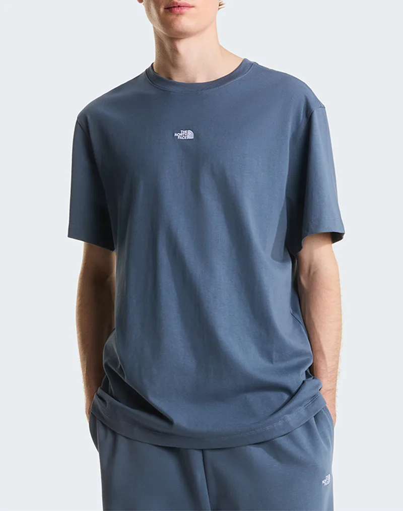 THE NORTH FACE M ESS CR LG RX SS TEE NF0A8GQE-GRANITE GRE SteelBlue