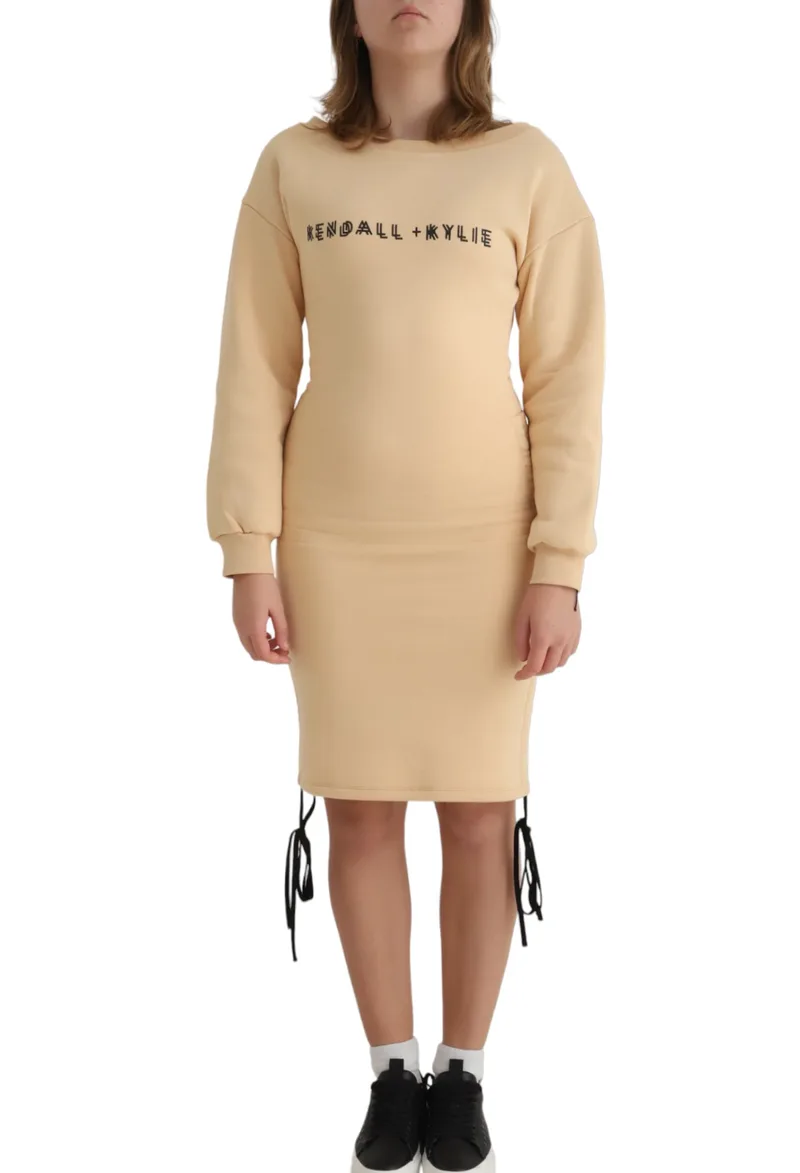 Φόρεμα Kendal + Kylie Drawnstring Sweat KKW3913008-BEIGE Γυναικείο