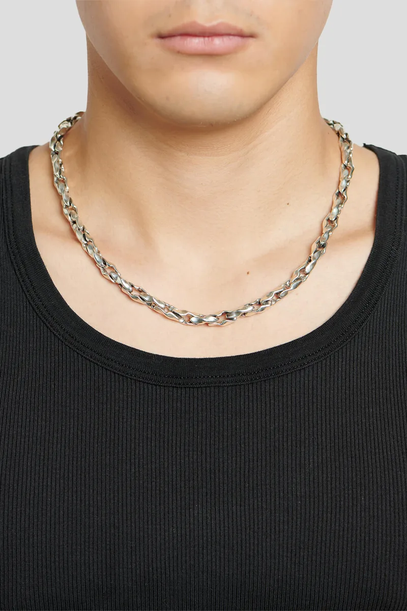EMANUELE BICOCCHI Ανδρικό Ασημί Hammered Chain Necklace
