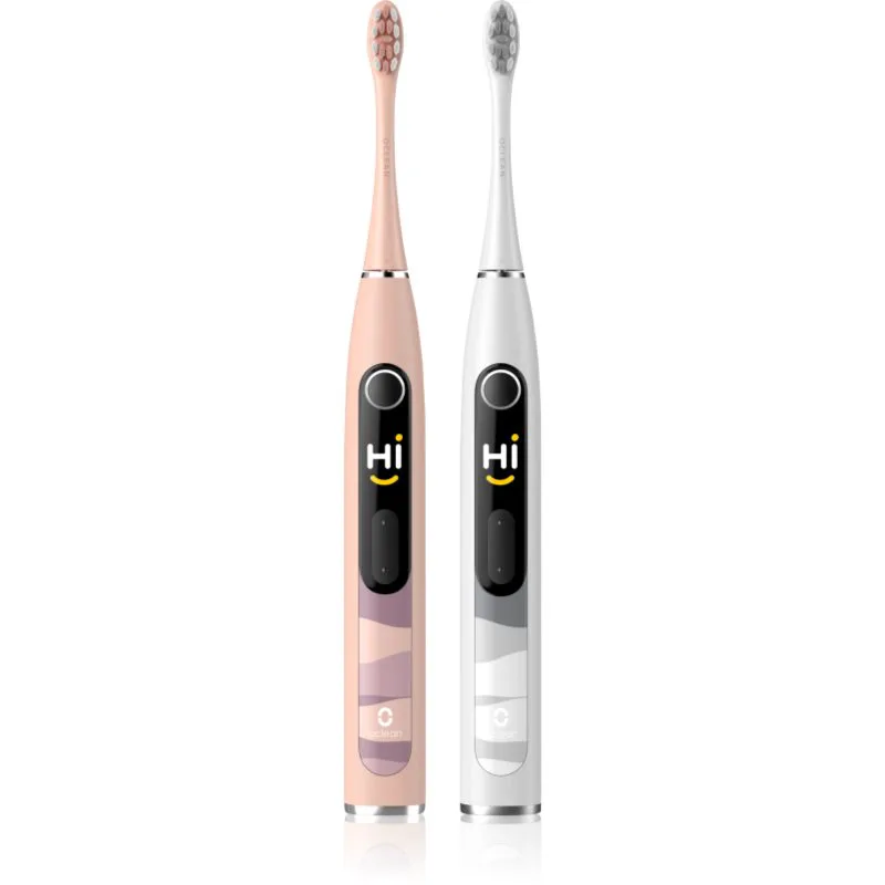 Oclean X10 Set ηχητική ηλεκτρική οδοντόβουρτσα διπλή συσκευασία Ροζ & Silver