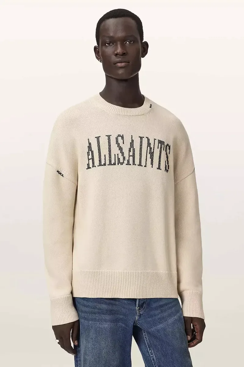 AllSaints μπλούζα oversize ανδρική βαμβακερή CROSSED