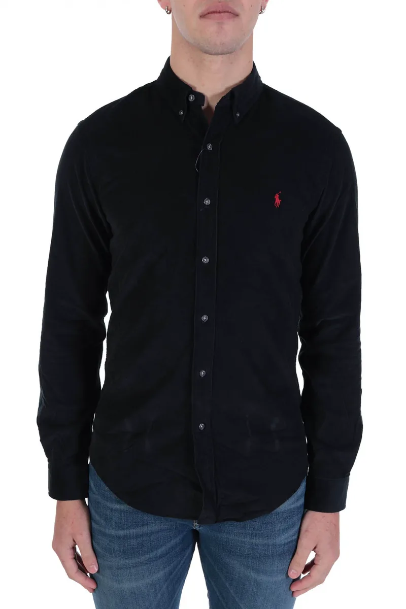 RALPH LAUREN ΠΟΥΚΑΜΙΣΟ ΚΟΤΛΕ BUTTON DOWN SLIM FIT ΜΑΥΡΟ