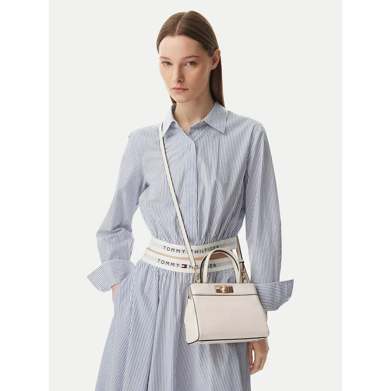 Τσάντα Tommy Hilfiger Th Modern Mini Satchel AW0AW18726 Κρεμ