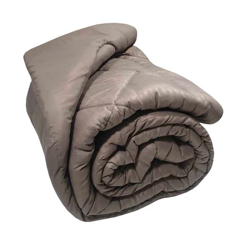 Πάπλωμα Microfiber Υπέρδιπλο 220x240εκ. Satin Stripe Moka Plain Komvos Home 7000061-35 (Ύφασμα: Microfiber, Χρώμα: Μόκα, Μέγεθος: Υπέρδιπλα) - KOMVOS HOME - 7000061-35