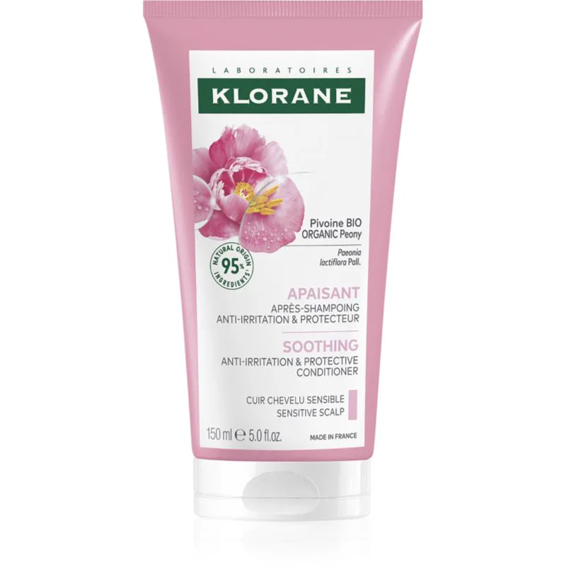 Klorane Peony Soothing Sensitive Hair Scalp Conditioner βάλσαμο μαλλιών για ευαίσθητο δέρμα της κεφαλής 150 ml