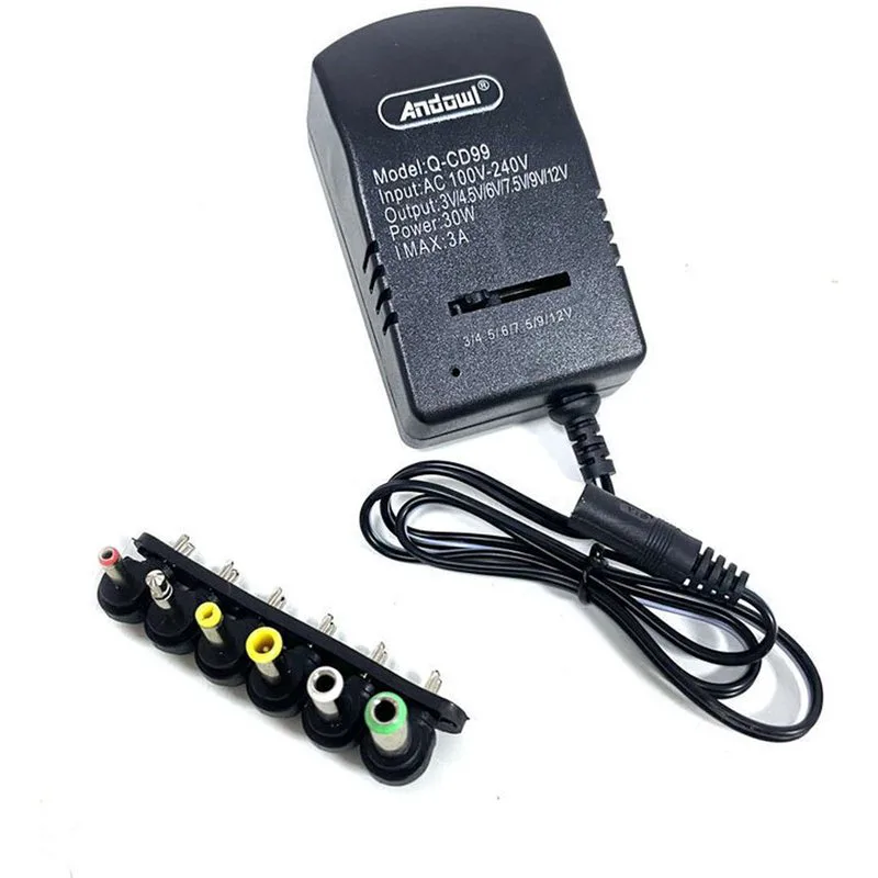 Q-CD99 Ρυθμιζόμενο Universal Τροφοδοτικό 3 έως 12V 3A 30W με 6 βύσματα