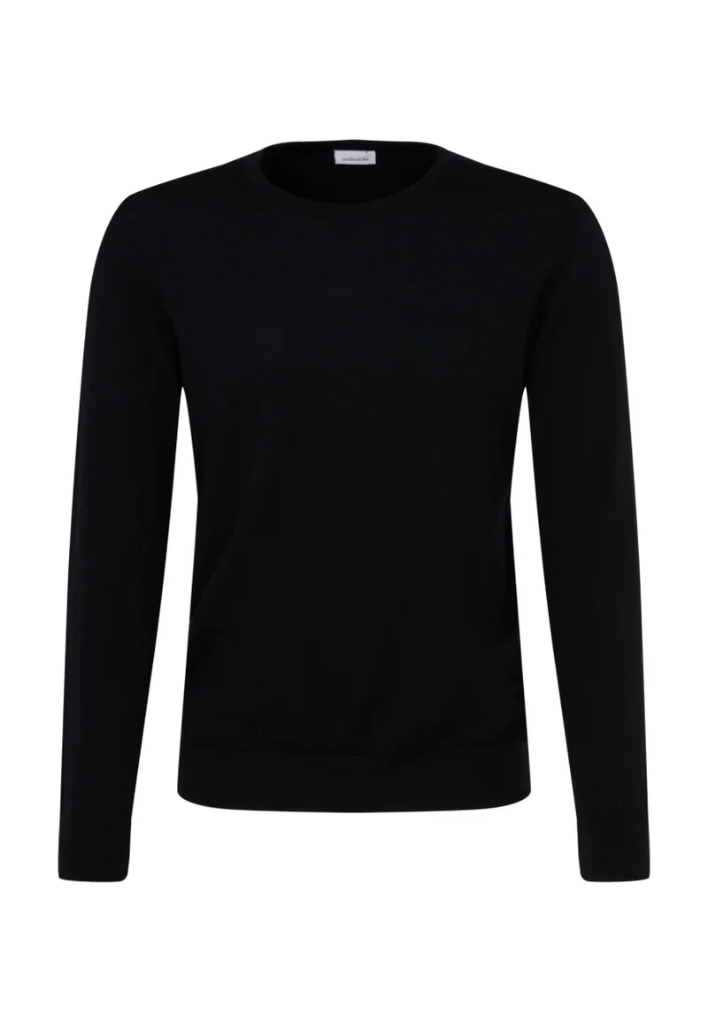ΑΝΔΡΙΚΟ ΠΛΕΚΤΟ SEIDENSTICKER MERINO ROUND NECK PULL ΚΑΝΟΝΙΚΗ ΓΡΑΜΜΗ REGULAR FIT ΜΑΥΡΟ