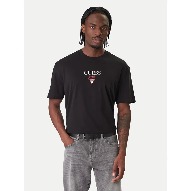 Guess Jeans T-Shirt M6RI45 K8HM0 Μαύρο Oversize
