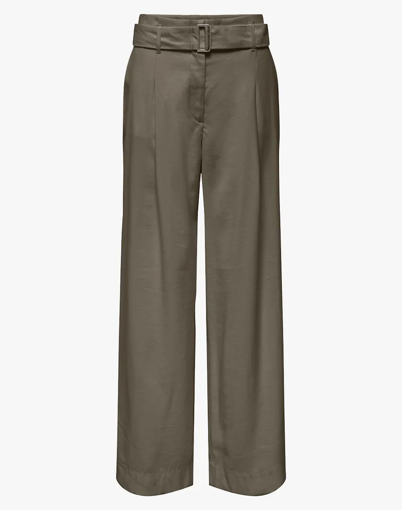 ONLY ONLTILA LIFE HW BELT WIDE PANT TLR 15367390-Stone Gray Mixed