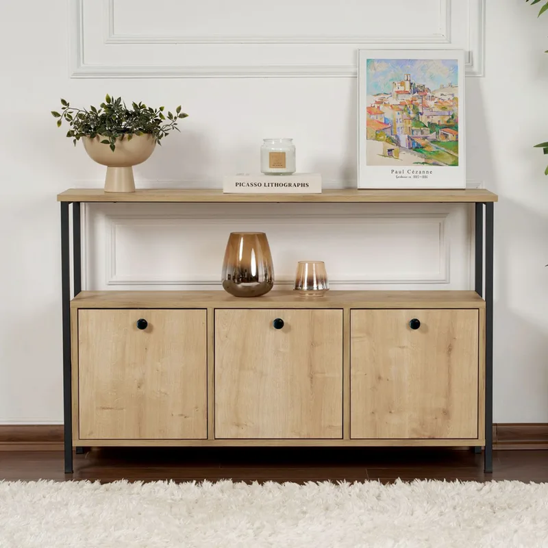 Κονσόλα Solace - Oak, Black 241Nrd1341 (120x77x30 cm)