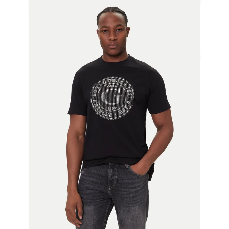 Guess T-Shirt M5BI15 K8FQ4 Μαύρο Regular Fit
