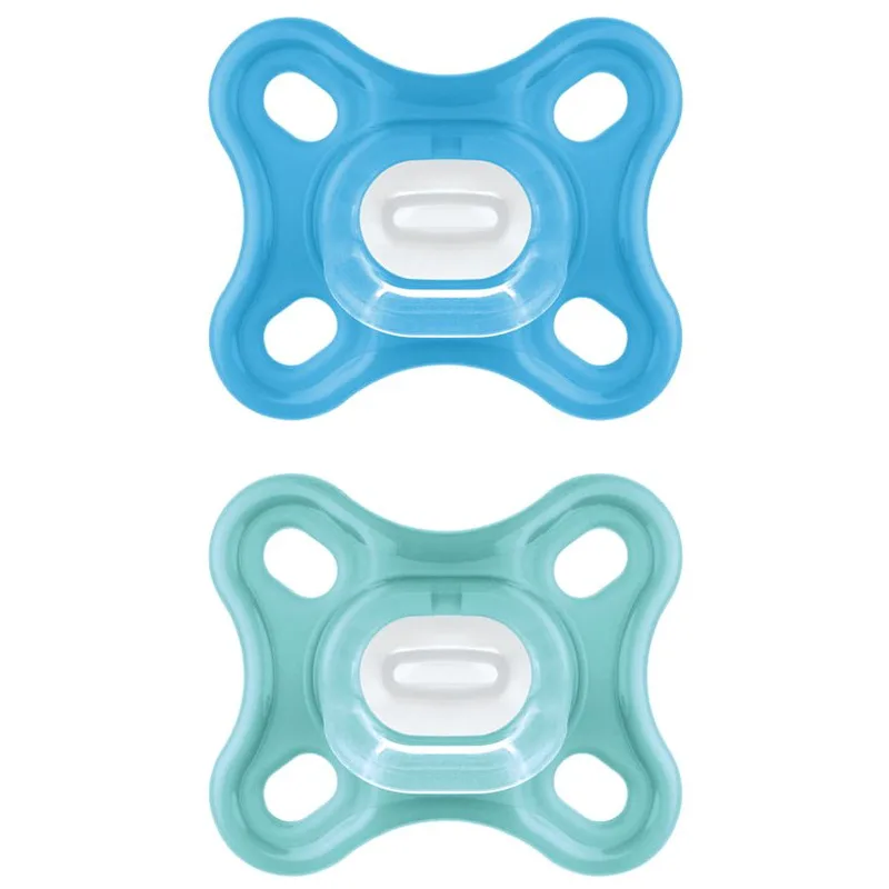 Mam Comfort Silicone Soother 0-2m Ελαφριά Ορθοδοντική Πιπίλα Σιλικόνης για τη Σωστή Στοματική Ανάπτυξη, Ιδανική για Νεογέννητα 2 Τεμάχια, Κωδ 126S - Γαλάζιο / Βεραμάν