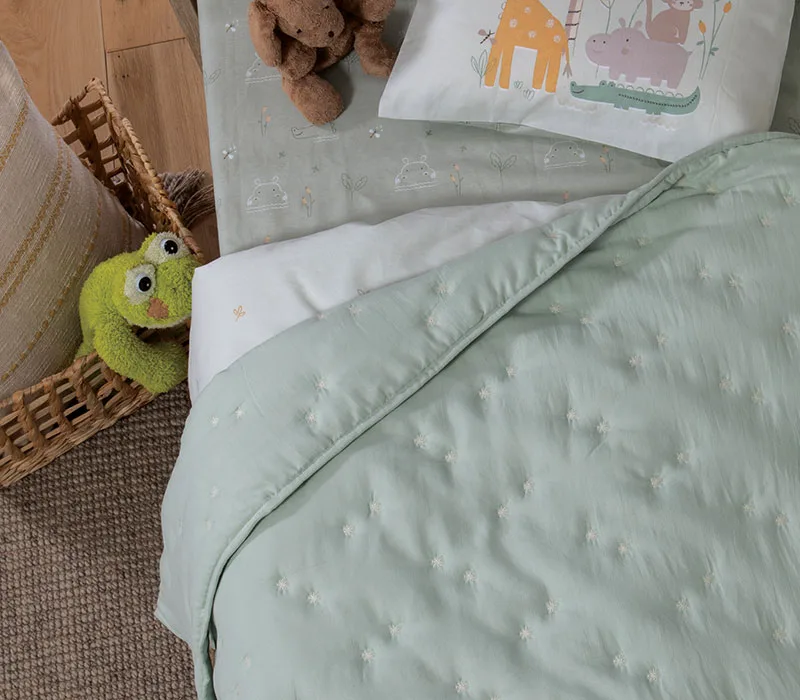 Βρεφικό Κουβερλί 110x150 Nef-Nef Homeware Special Star Mint