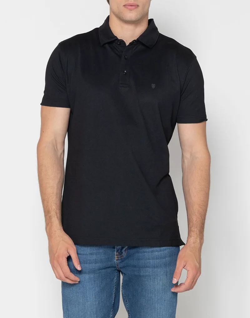 THE BOSTONIANS ΜΠΛΟΥΖΑ POLO PIQUE TECH REGULAR FIT 3PS1295-BLACK Black