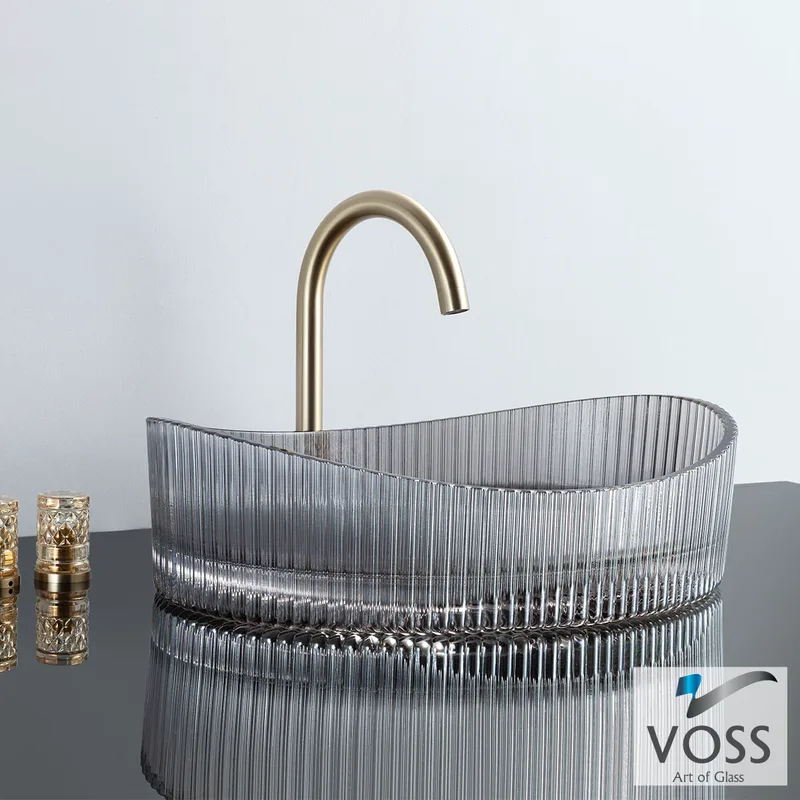 Νιπτήρας Επικαθήμενος Voss Cavo 522-VL1150-400 Γκρι Γυαλί (50x37.5cm)