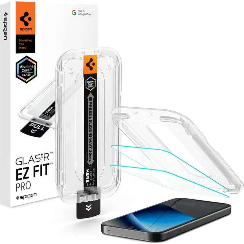 Tempered Glass Google Pixel 10a Spigen GLAS.tR EZ Fit Pro AluminaCore 10H+ Ανθεκτικό Αντιχαρακτικό Γυαλί Προστασίας Οθόνης 2 Τεμάχια - Clear (AGL11364)