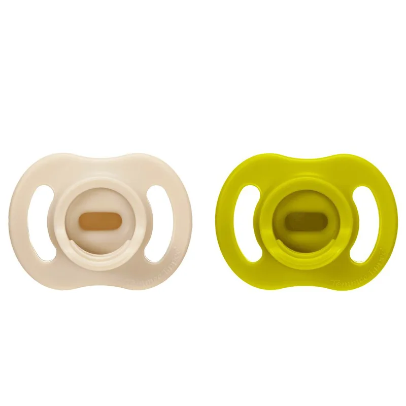 Tommee Tippee Ultrta Light Stay Put Orthodontic Silicone Soother 6-18m, Ορθοδοντικές Πιπίλες Σιλικόνης για Τέλεια Εφαρμογή & Απαλή Αίσθηση 2 Τεμάχια - Λαχανί / Εκρού