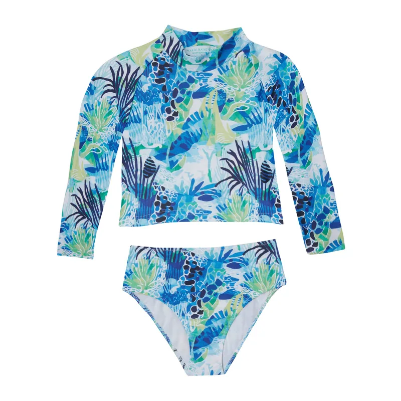 GIRL'S LONG SLEEVE CROP BIKINI AQUATIC