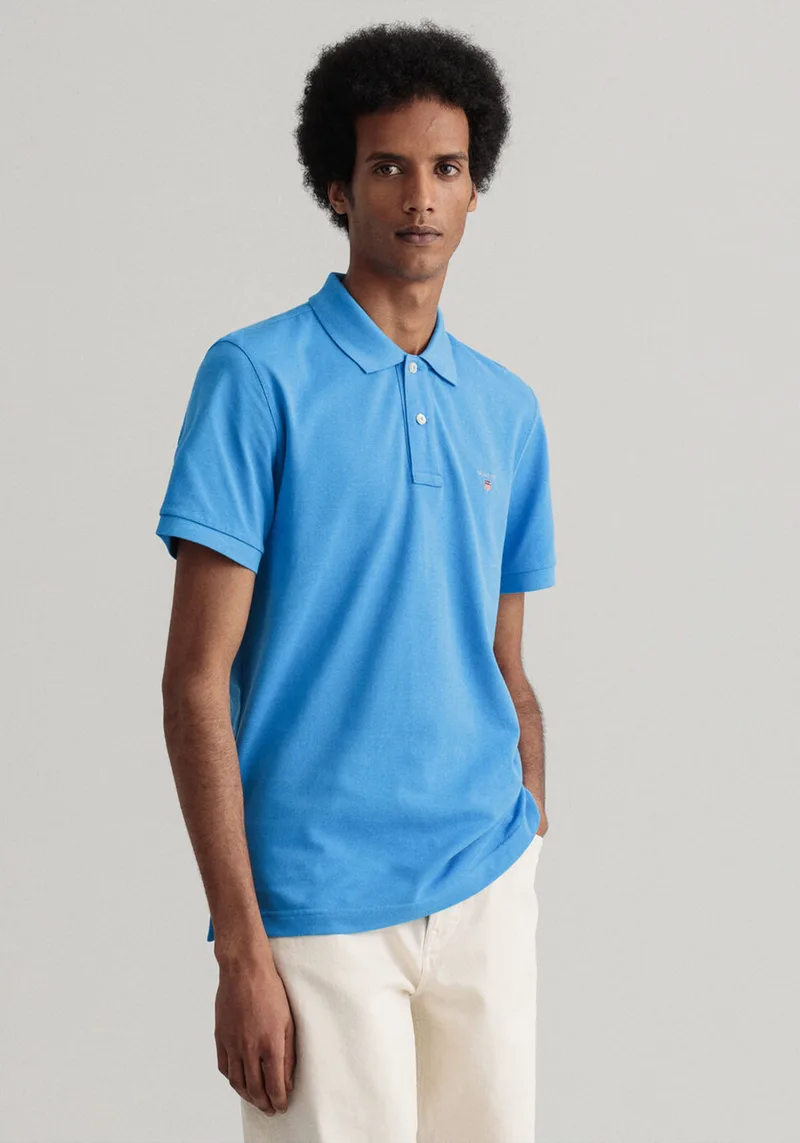 GANT Pique Polo Μπλούζα της σειράς Original - 2201 471 Day Blue