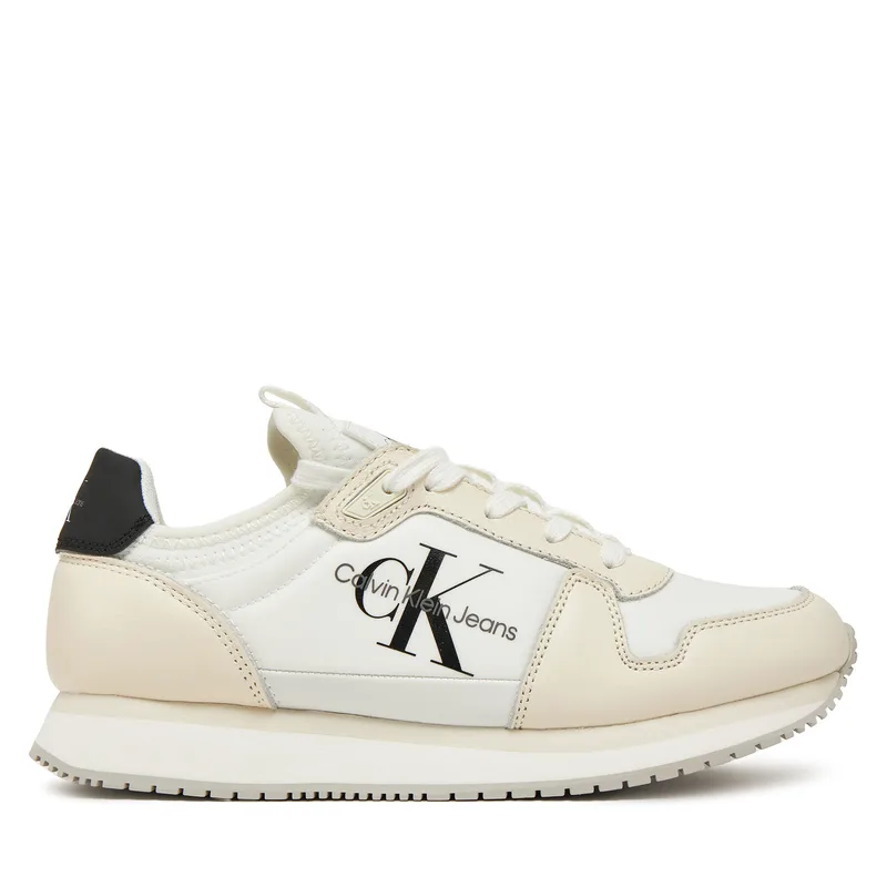 Αθλητικά Calvin Klein Jeans Runner Sock Laceup Ml Lth YW0YW01616 Λευκό