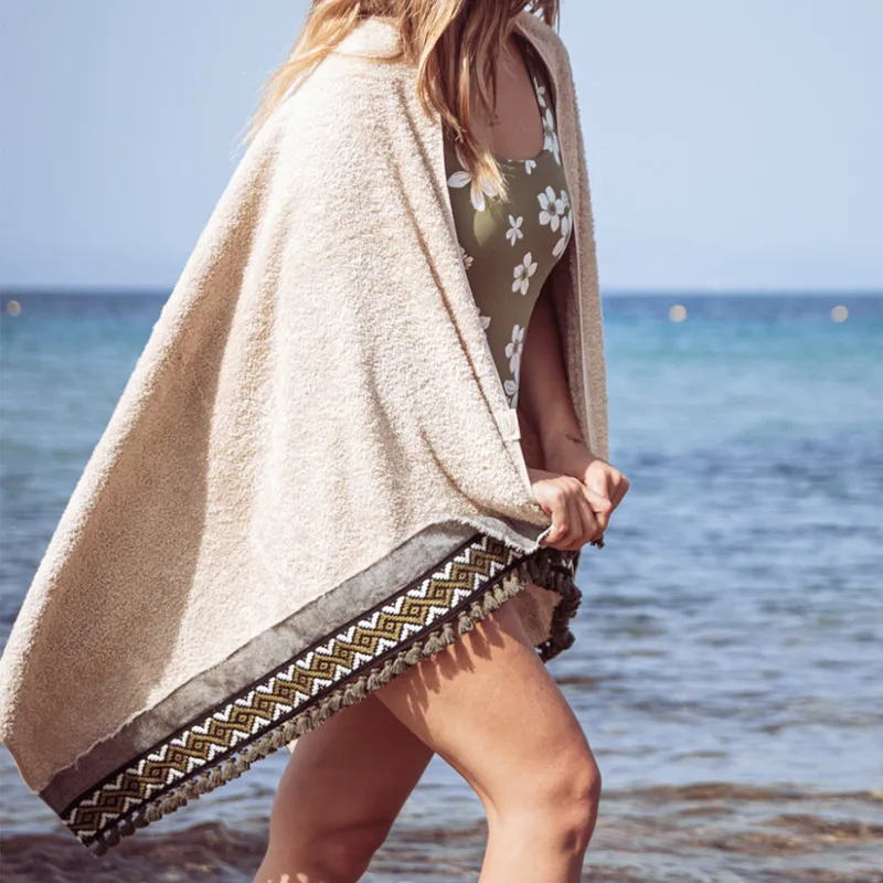 Πετσέτα Θαλάσσης (80x160) White Fabric Lyla Μπεζ