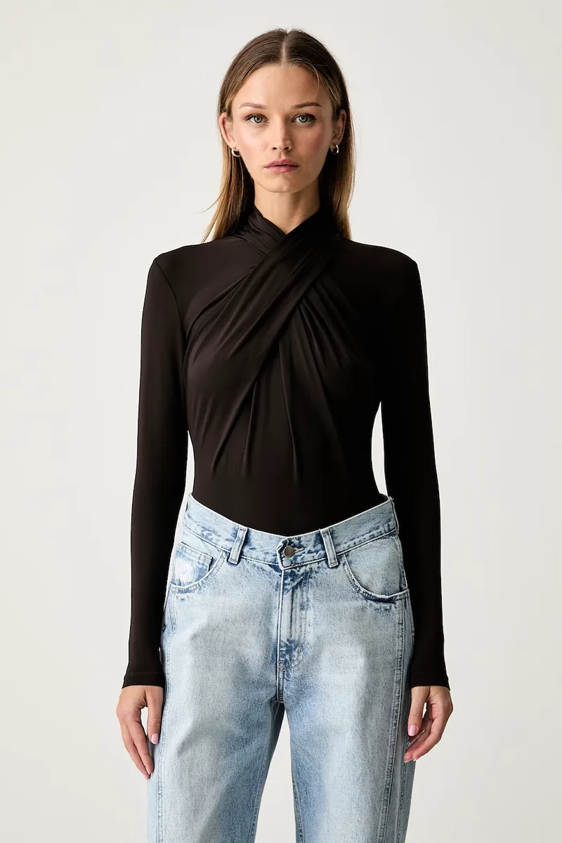 Le Privé κορμάκι γυναικείο με βισκόζη JADE BODYSUIT MARRON