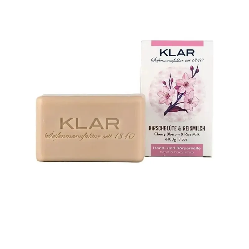 Klar Cherry Blossom and Rice Milk Face and Body Soap (100 g)