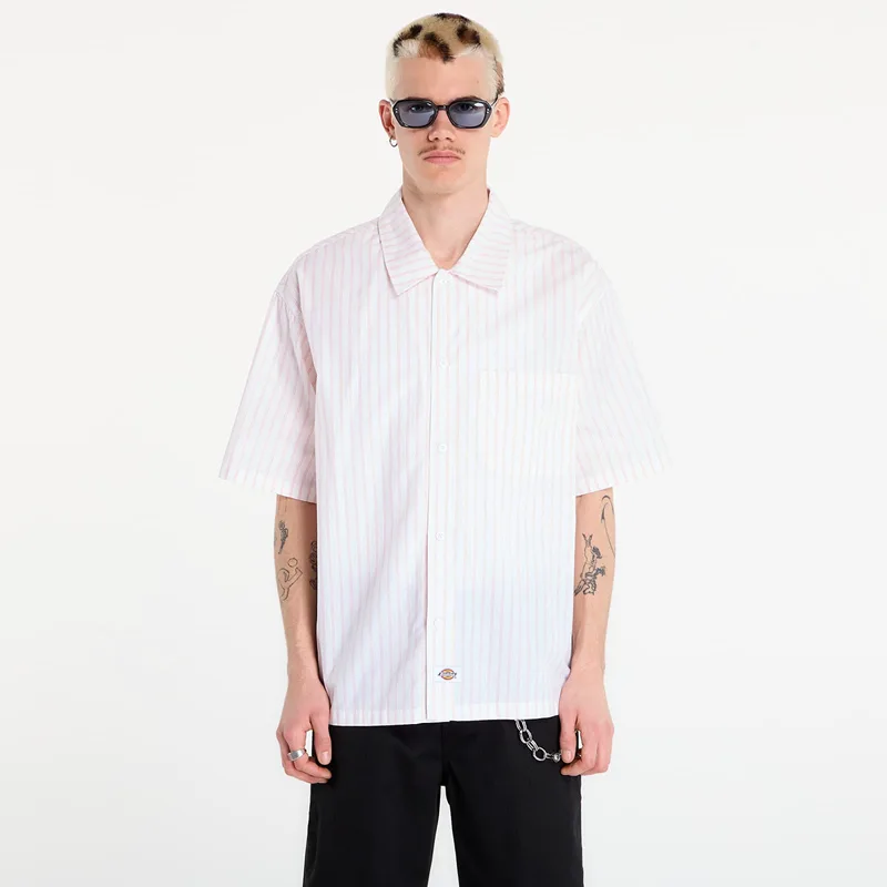 Πουκάμισο Dickies Venedocia Stripe Shirt Short Sleeve White M