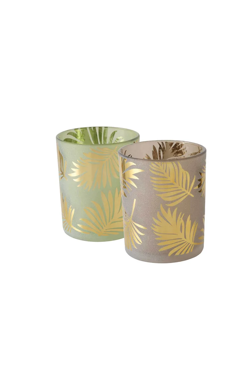 DOMUS HOMUS γυάλινο κηροπήγιο "Golden Jungle" 9 x 7 cm - 20-80-554
